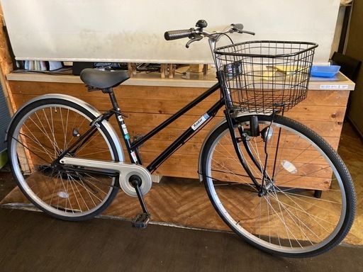 【SALE！4月中防犯登録無料！シングルギア】27インチ自転車　ブラック