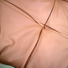 一人掛け合皮ソファー オレンジ 回転タイプ 中古の画像