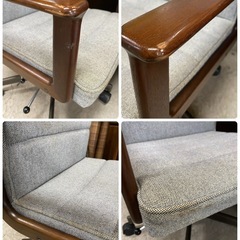 Karimoku カリモク ワークチェア 昇降式 アームチェア 回転 布 札幌市東区中沼町の画像
