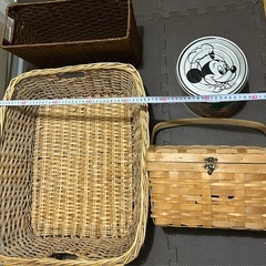 カゴ　木　収納　ケースの画像