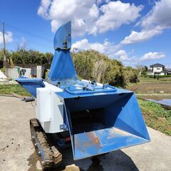 取りに来てくれる方限定【粉砕機】山元製作所 残幹破砕機 CP-400JCA 最大13馬力 リコイル ウッド チッパー クローラー 木材 切断 簡易動作確認済の画像