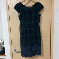 アプワイザーリッシェ　裾レースチェックワンピースの画像