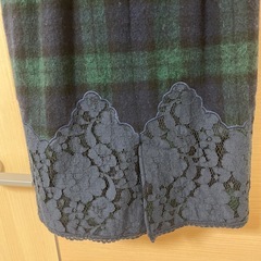 アプワイザーリッシェ　裾レースチェックワンピースの画像