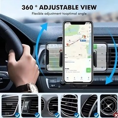 スマホホルダー 車載ホルダースマホスタンド カー用品 携帯ホルダー 車 エアコン吹き出し口＆超強力車載スマホホルダー 自由調節 360度回転 車用 の画像