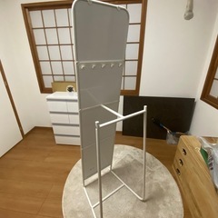 スタンドミラーハンガーラック付き