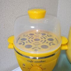 美品2021年製ゆで卵名人かんたん蒸し器café anabas　たま５ちゃん2個セットの画像