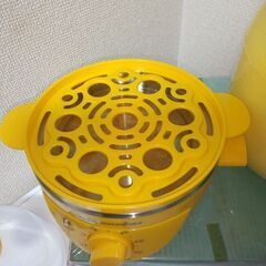 美品2021年製ゆで卵名人かんたん蒸し器café anabas　たま５ちゃん2個セットの画像