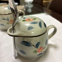 茶碗蒸し　皿　手つき　薬味おろしつきの画像
