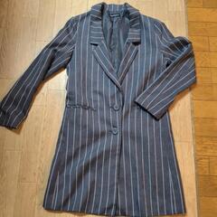 新品同様　ストライプ　ロングジャケット