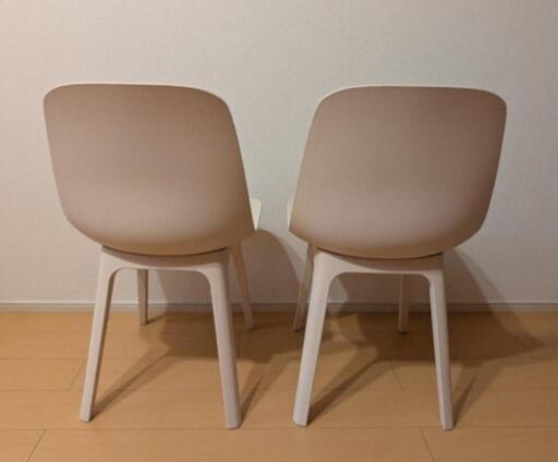 IKEA ODGER オドゲル ホワイトベージュ　ダイニングチェア2脚 ODGER オドゲル 回転チェア, ホワイト, ベージュ - IKEA