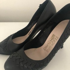 裏張り済み＊フェラガモ＊ イントレチャート パンプス＊黒 6の画像