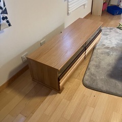 木製組木　テレビ台　ガラス戸の画像