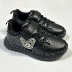 【美品】17センチ　キッズスニーカー　¥2,750　くまさんシューズ　ブラック の画像