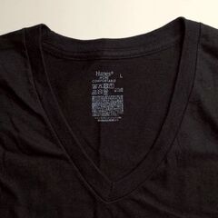 Hanes ヘインズ 2P Pack T-Shirt（2枚入りパック VネックTシャツ）アメカジ アメリカンスタイル 黒Tシャツの画像