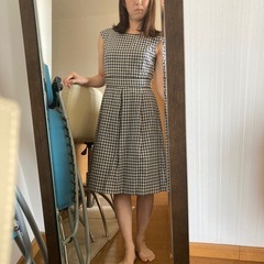定価2〜3万　エフデ　ワンピース　ネイビー　白　春　入学式　パーティー　フレア　上品　7 Sの画像