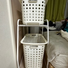 ランドリーバスケット 2段
