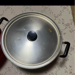ツルマル印。アルミ大鍋と洗い桶