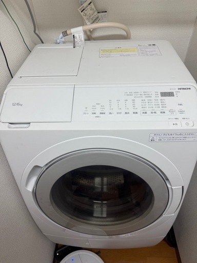 【美品】日立 ビッグドラム BD-SV120JR ドラム式洗濯乾燥機 12kg/乾燥6kg 右開き ホワイト