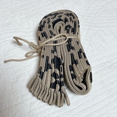 レオパード柄ニットトートバッグの画像