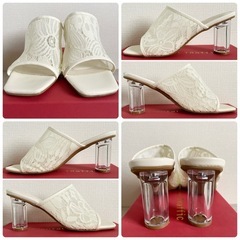☆お値引可能☆【極美品】Oriental Traffic  クリアヒールレースミュールサンダルの画像