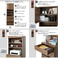 プリンターキャビネット　幅60cm　ウォルナットブラウン【お値段交渉受付中】の画像