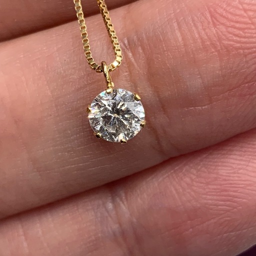 K18 ダイヤ　0.522ct　ネックレス　約45cm サイズ調整可能　1.7g