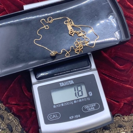 K18 ダイヤ　0.522ct　ネックレス　約45cm サイズ調整可能　1.7g