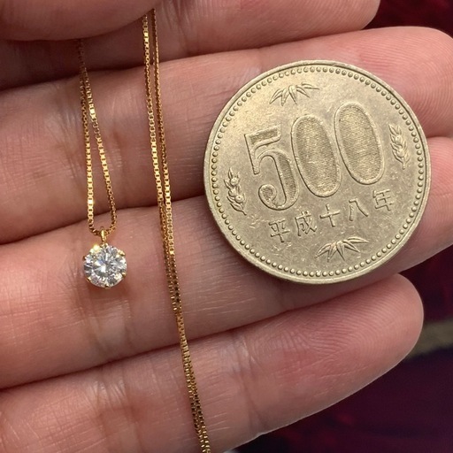 K18 ダイヤ　0.522ct　ネックレス　約45cm サイズ調整可能　1.7g