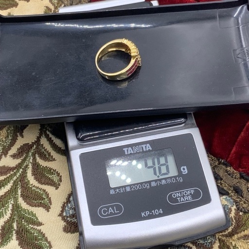 K18 ルビー　ダイヤモンド　リング　4.8g 0.7ct 0.5ct