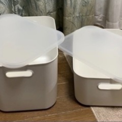 美品【MUJI 無印良品】やわらかポリエチレンケース・ホワイト（大・中）2個【フタ付き】・硬質紙スタンドファイルボックス 1個・ポリプロピレン ウェットシートケース1個の画像