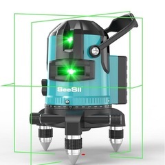 レーザー墨出し器 グリーンレーザー 5ライン 水平器小型 バッテ...