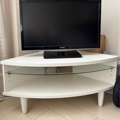 4月26日受取迄！【美品】TV台（コーナー）ホワイト