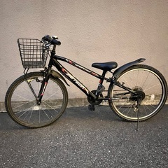 キッズ 24インチ 自転車 ブラックの画像