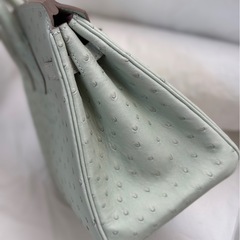 オーストリッチ　デザイン　バング　オーダーメイド　裏地タッチ/桜ピンク　薄い パールグレー系　25サイズの画像