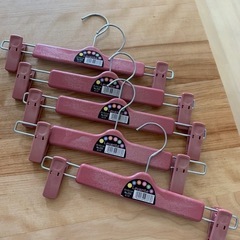 針金ハンガーとスラックスハンガー　洗濯バサミの画像