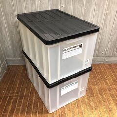 stp-3123　プラスチックコンテナ　2点セット　蓋付　クリア...