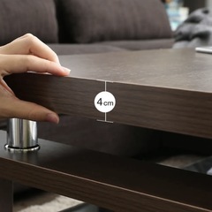 【終了】リビングローテーブル 強化ガラスオープン収納の画像