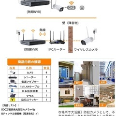 無線　防犯カメラ４台　フルセット　新品　未開封の画像