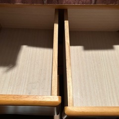 お譲りします　天然木製 2段引き出し収納の画像