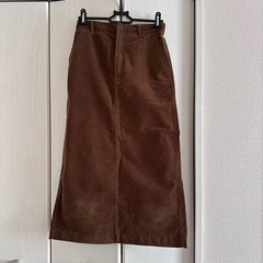 LEPSIM レプシィム ストレッチコーデュロイナロースカートブラウン タイトSの画像