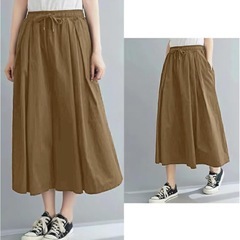 新品ワイドパンツ レディース ガウチョパンツ 重ね着風 スカート風 Mセイズの画像