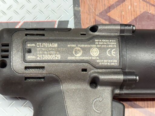 【中古】スナップオン Snap-on CTJ761AGM インパクトレンチ バッテリ×1・充電器付き