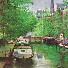 額入 油彩画 山田一夫 作品 サイン有 油絵 絵画 (クイーン) 野里
