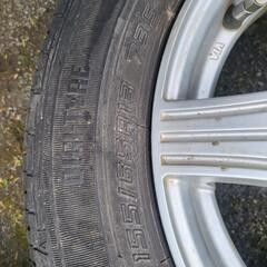 連絡中。軽自動車　155 65R13  ダンロップ バリ山　アルミタイヤ4本の画像