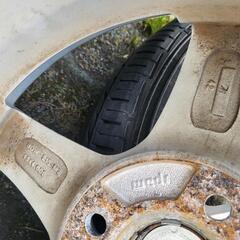 連絡中。軽自動車　155 65R13  ダンロップ バリ山　アルミタイヤ4本の画像