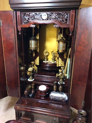 仏壇  木製 中古品 高級 アンティーク 赤系