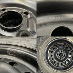 【BS BLIZZAK VRX3 165/65R14】スタッドレス【スチールホイール 14インチ 5J4HPCD100+35】ハブ径54mm 21年製 バリ溝 ルーミー等(KTB176)クレジットカード QRコード決済可能の画像
