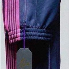 新品LセイズNeedlesストレッチジャージパンツ ネイビーピン...