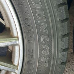 スタッドレスタイヤ ホイールセット 155/65R14 DUNLOP WINTER MAXX VELVA KEVIN ラパン使用 4本セットの画像