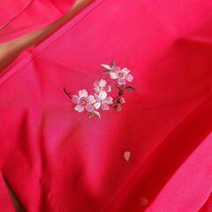 ピンクの花刺繍　袴単品の画像